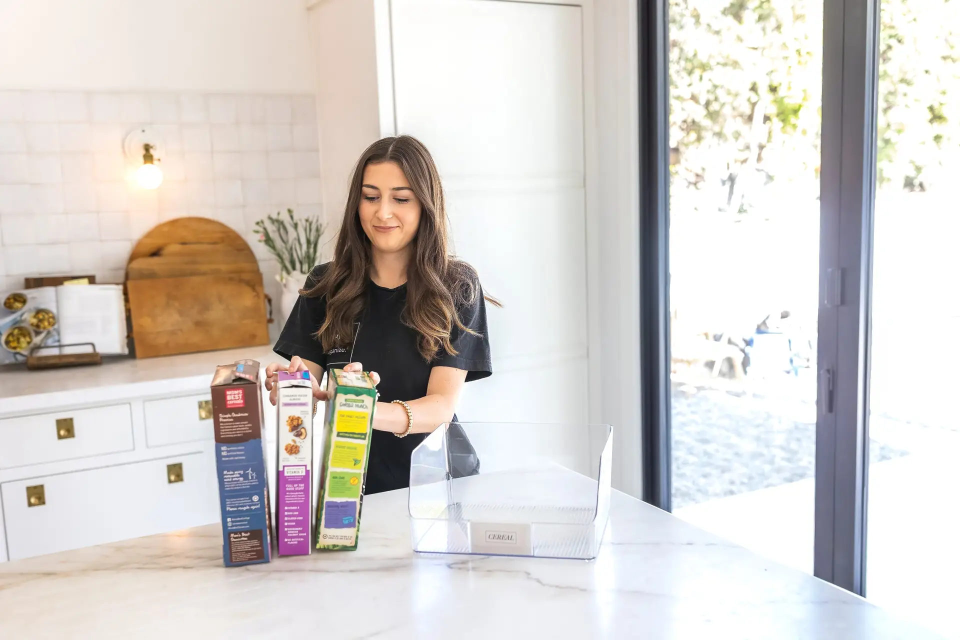 Nicole organizing pantry